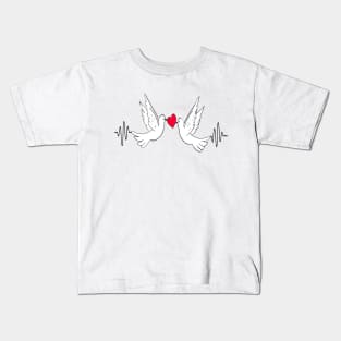 Love Dove Heartbeat Kids T-Shirt